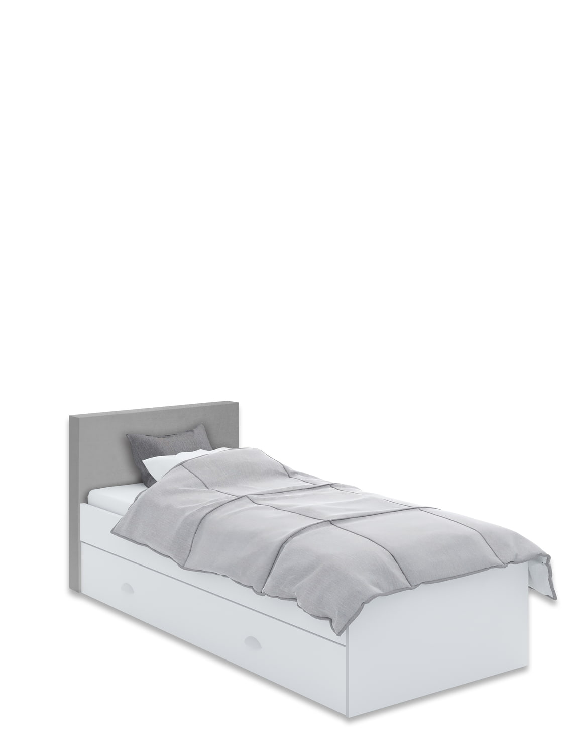 Polsterdatud voodi 90x200 White Stone