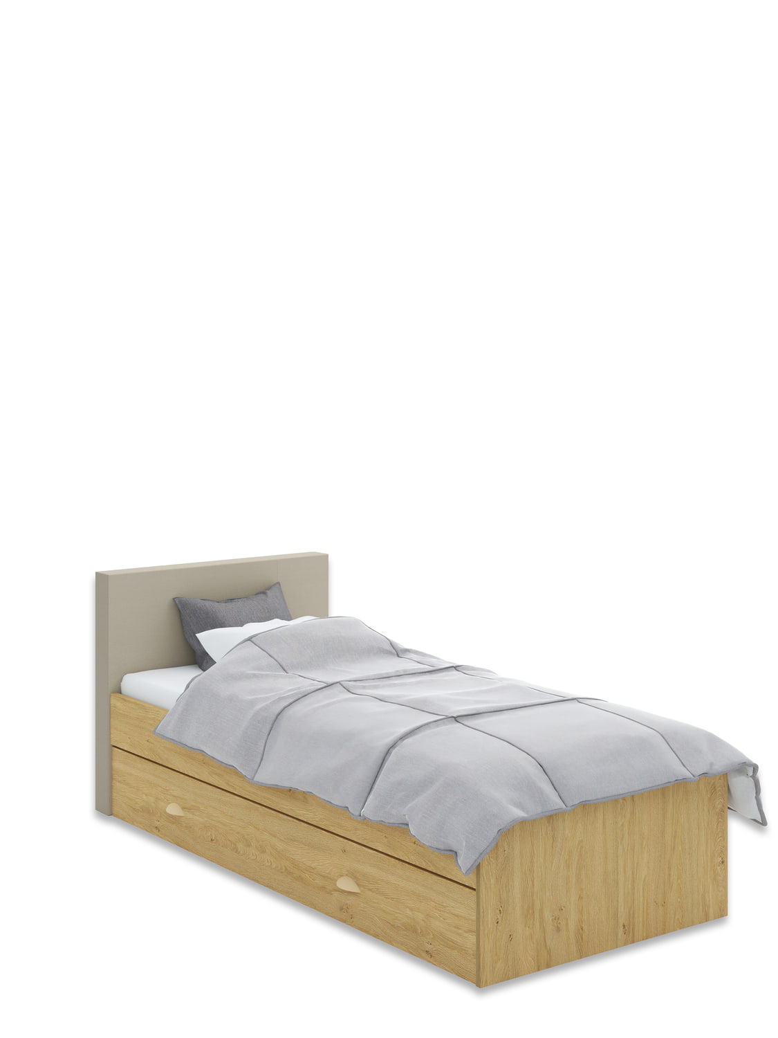 Polsterdatud voodi 90x200 Oak Latte