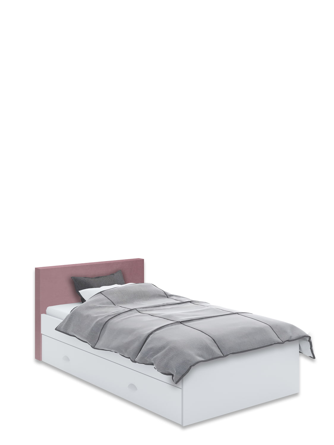 Polsterdatud voodi 120x200 White Pink