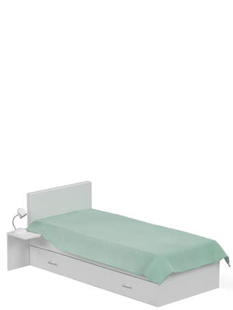 Polsterdatud voodi 90x200 Young White