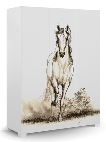 Riidekapp 150 Horse White