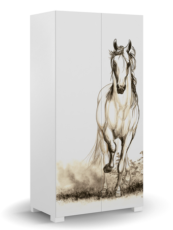 Riidekapp 100 Horse White