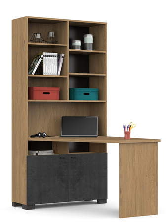 Raamaturiiul-laud vasak Go! Concrete Oak