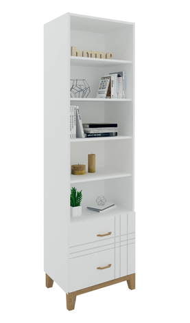 Raamaturiiul 60 kõrge Hygge White