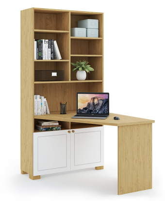 Raamaturiiul-laud vasak Frame Oak White