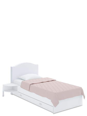 Voodi BELLA polsterdatud peatsiga 90x200 White