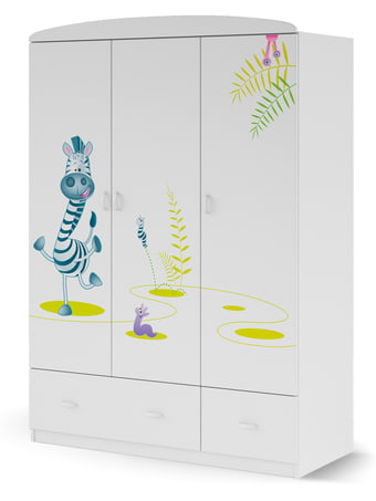 Riidekapp 135 Happy Animals White