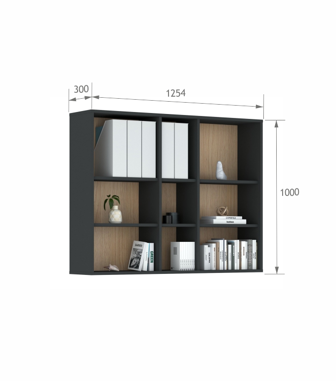 Seinariiul 125 Loft antratsiidi toonis rippuv seinariiul 125