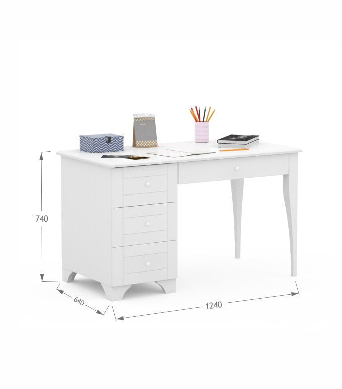 Biurko 120 lewe Vibe White