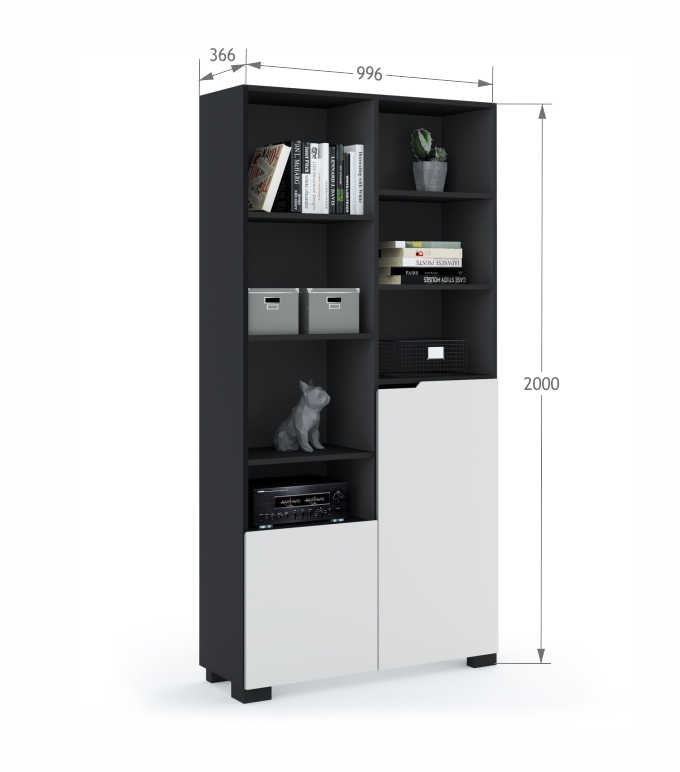 Regał 100 wysoki UNI Dark