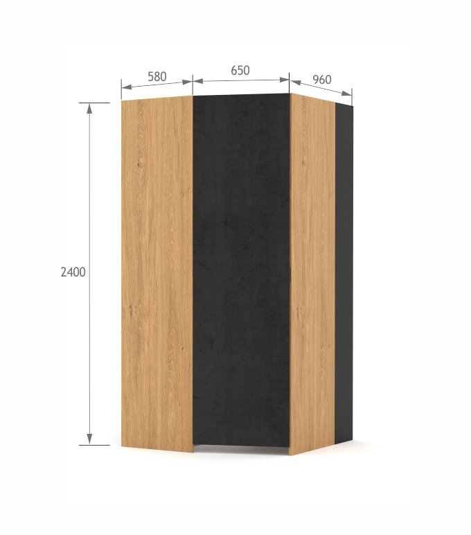 Garderoba L Concrete Oak